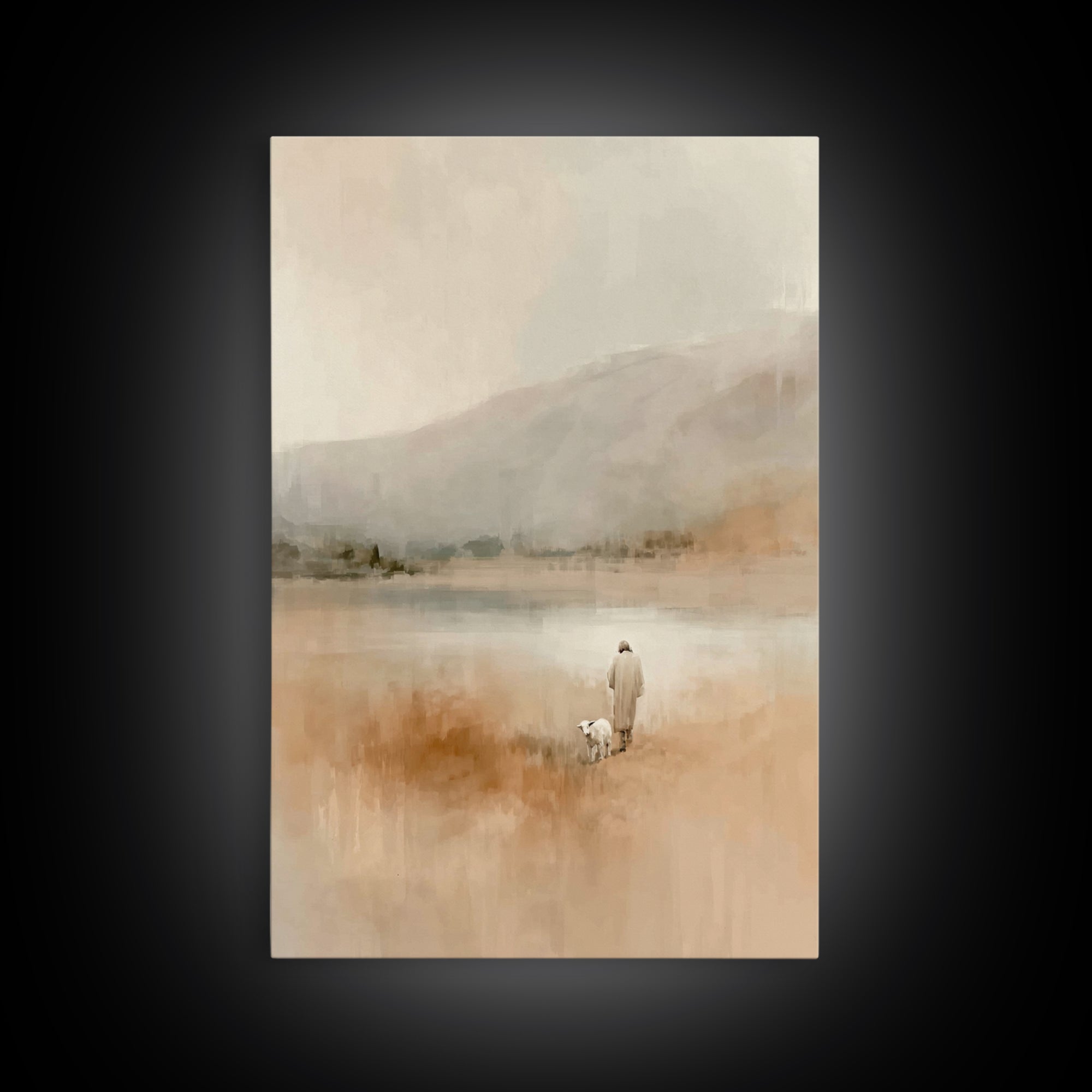 Lakeside Mercy – Framed Canvas Print – Christian Art Canvas – Christian Wall Art – Modern Christian Art – Christian Decor