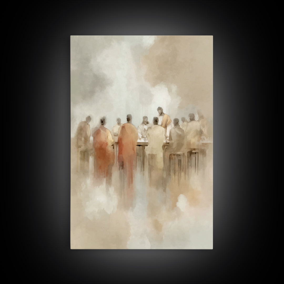 Heavenly Supper – Framed Canvas Print – Christian Wall Art – Jesus Painting – Christian Art Canvas – Christmas Art – Modern Christian Art