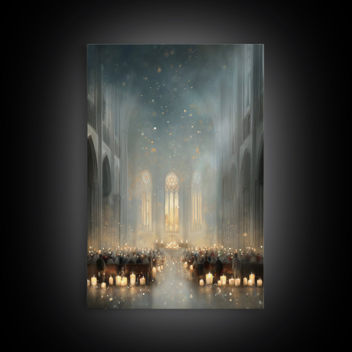 Sacred Illumination – Framed Canvas Print – Christian Art Canvas – Christmas Art – Christian Wall Art – White Christmas Art – Christian Chr
