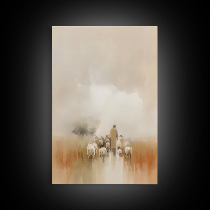 Pasture Peace | Framed Canvas Print | Christian Art Canvas | Subtle Christian Art | Christian Wall Art | Christian Painting | Christian Gif