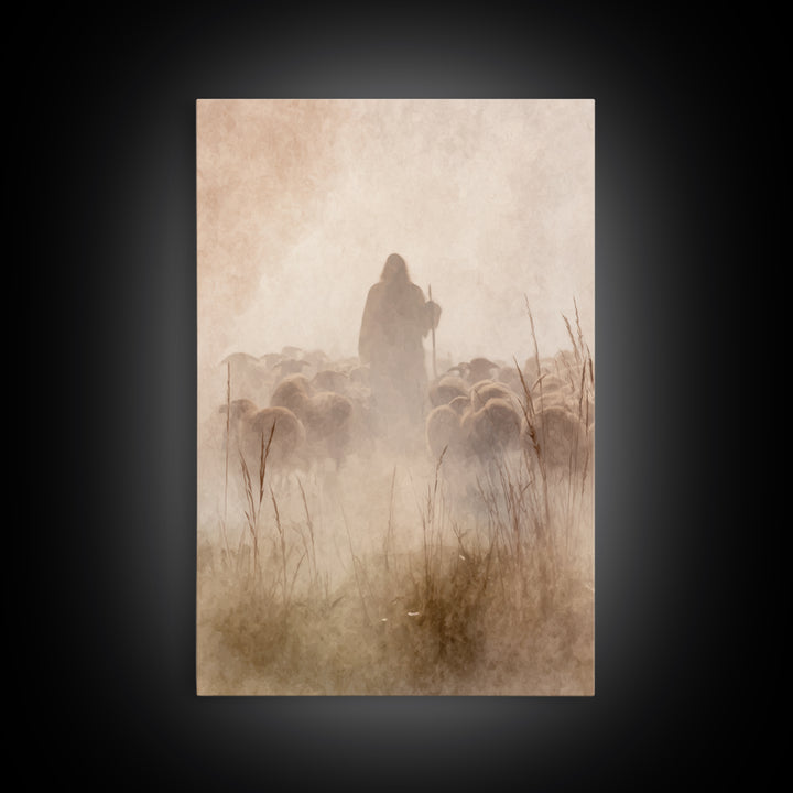 Quiet Flock | Framed Canvas Print | Subtle Christian Art | Christian Wall Art | Christian Art Canvas | Christian Painting | Christian Art G