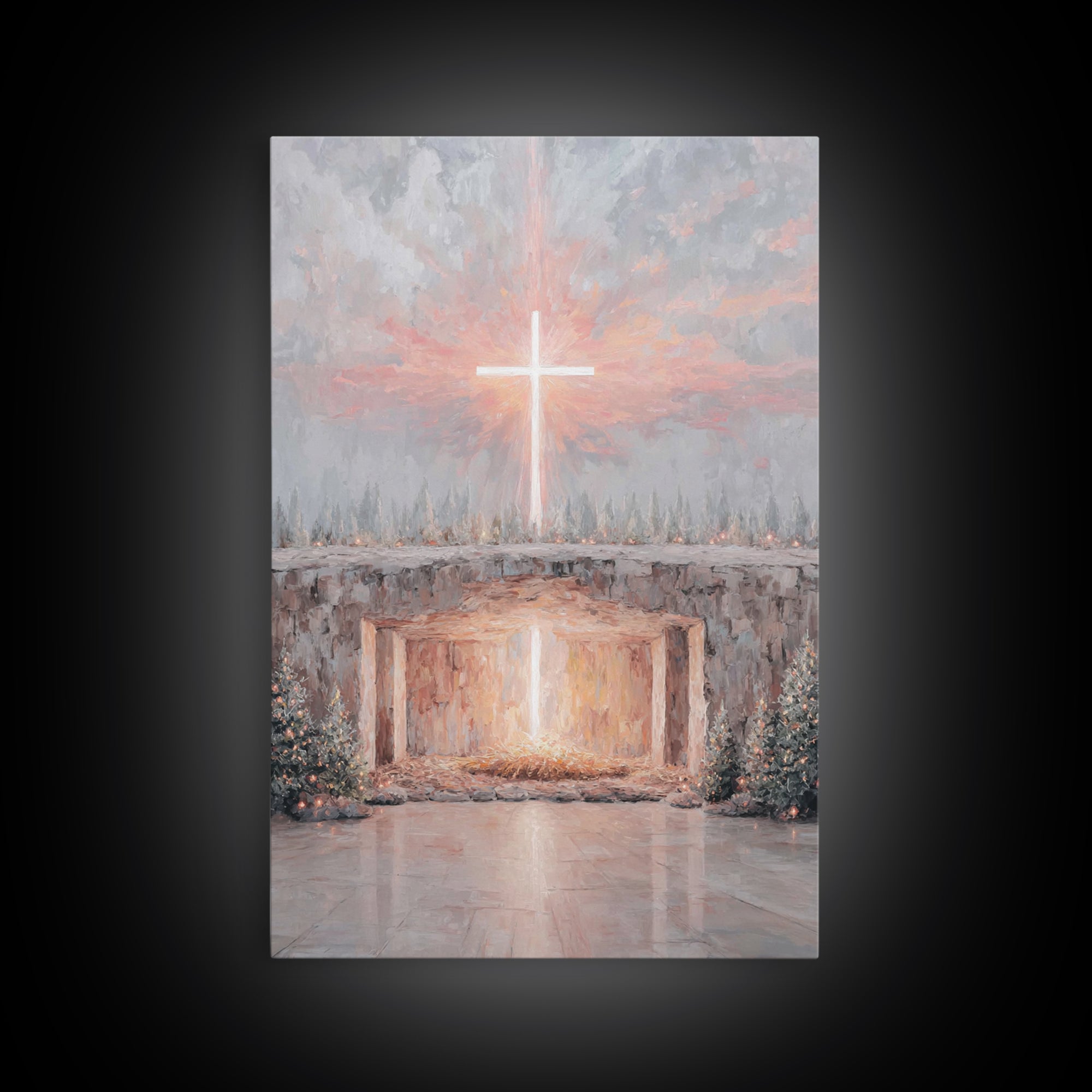 Hillside Journey | Framed Canvas Print | Christian Painting | Christian Wall Art | Christian Art Canvas | Vintage Christian Art | Christian