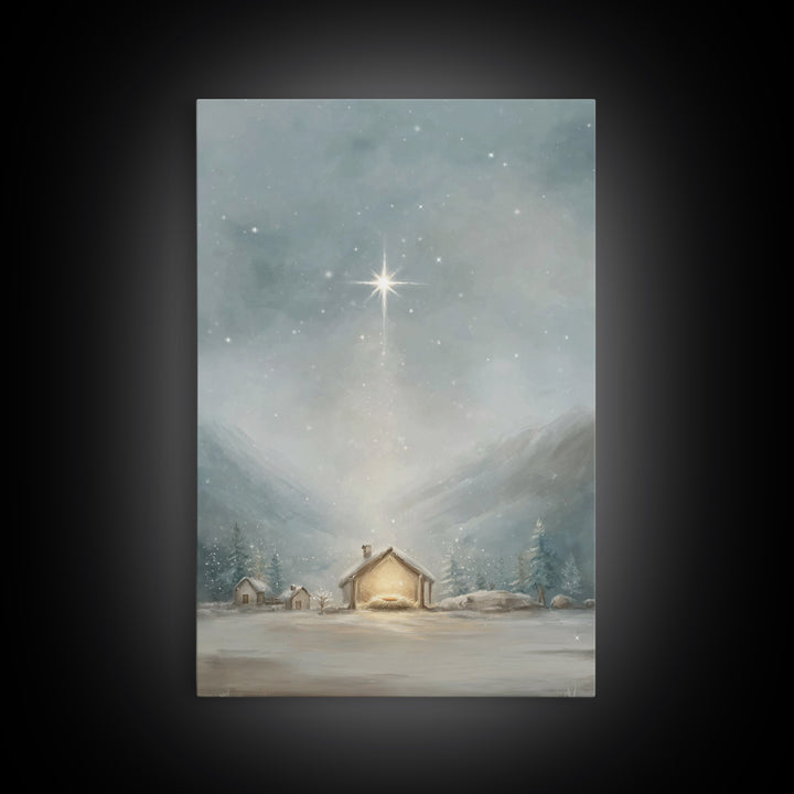 Radiant Cross | Framed Canvas Print | Christmas Art | Christian Christmas Art | Christian Wall Art | Framed Christmas Art | Christmas Art W