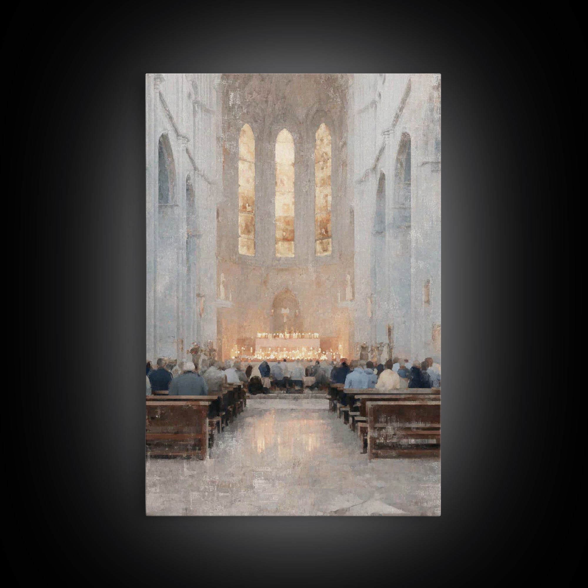 Heavenward Glow – Framed Canvas Print – Christian Wall Art – Christian Art Canvas – Vintage Christian Art – Christmas Art – Christian Chris