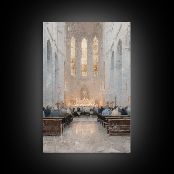 Heavenward Glow – Framed Canvas Print – Christian Wall Art – Christian Art Canvas – Vintage Christian Art – Christmas Art – Christian Chris