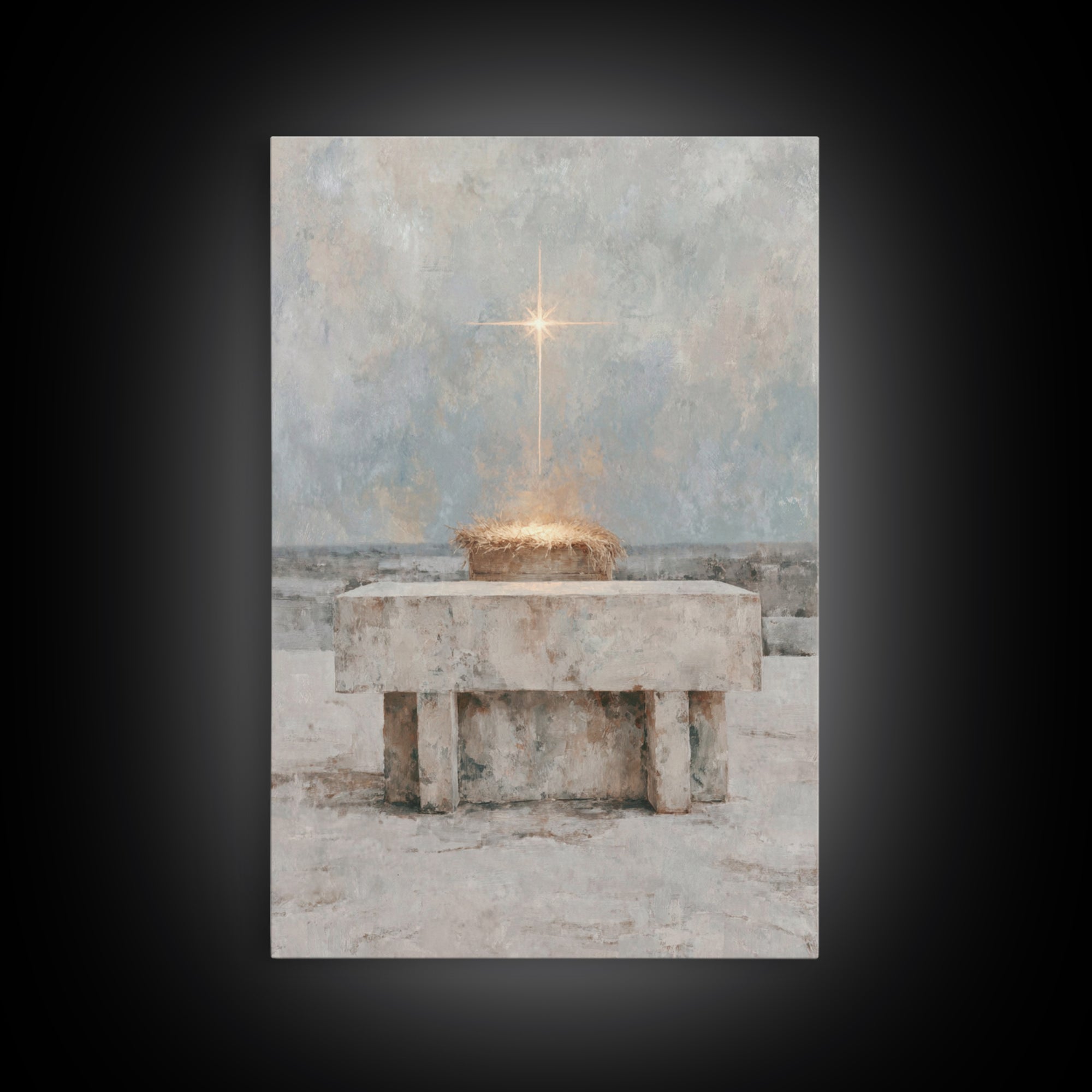 Star Of Holy Night – Framed Canvas Print – Christian Wall Art – Christian Art Canvas – Jesus Painting – Christian Christmas Art – Christian