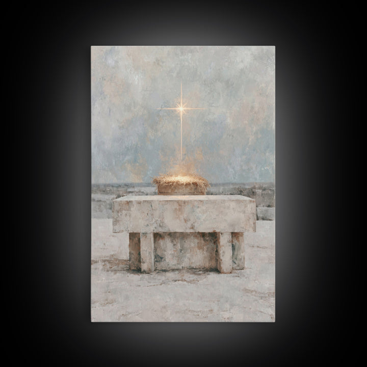 Star Of Holy Night – Framed Canvas Print – Christian Wall Art – Christian Art Canvas – Jesus Painting – Christian Christmas Art – Christian