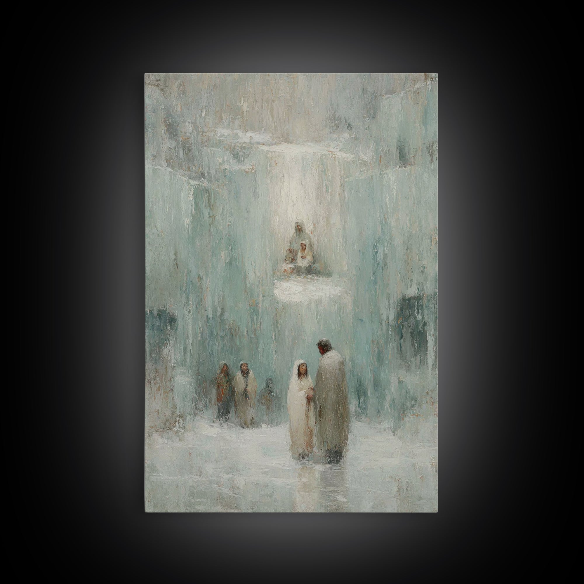 Glory In The Frost – Framed Canvas Print – Christian Art – Christian Wall Art – Jesus Painting – Christian Art Canvas – Christian Christmas