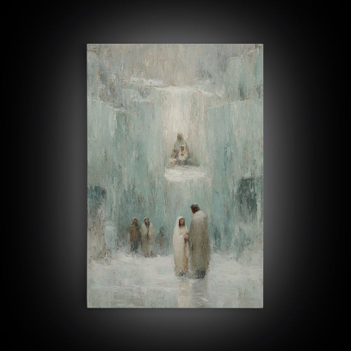 Glory In The Frost – Framed Canvas Print – Christian Art – Christian Wall Art – Jesus Painting – Christian Art Canvas – Christian Christmas