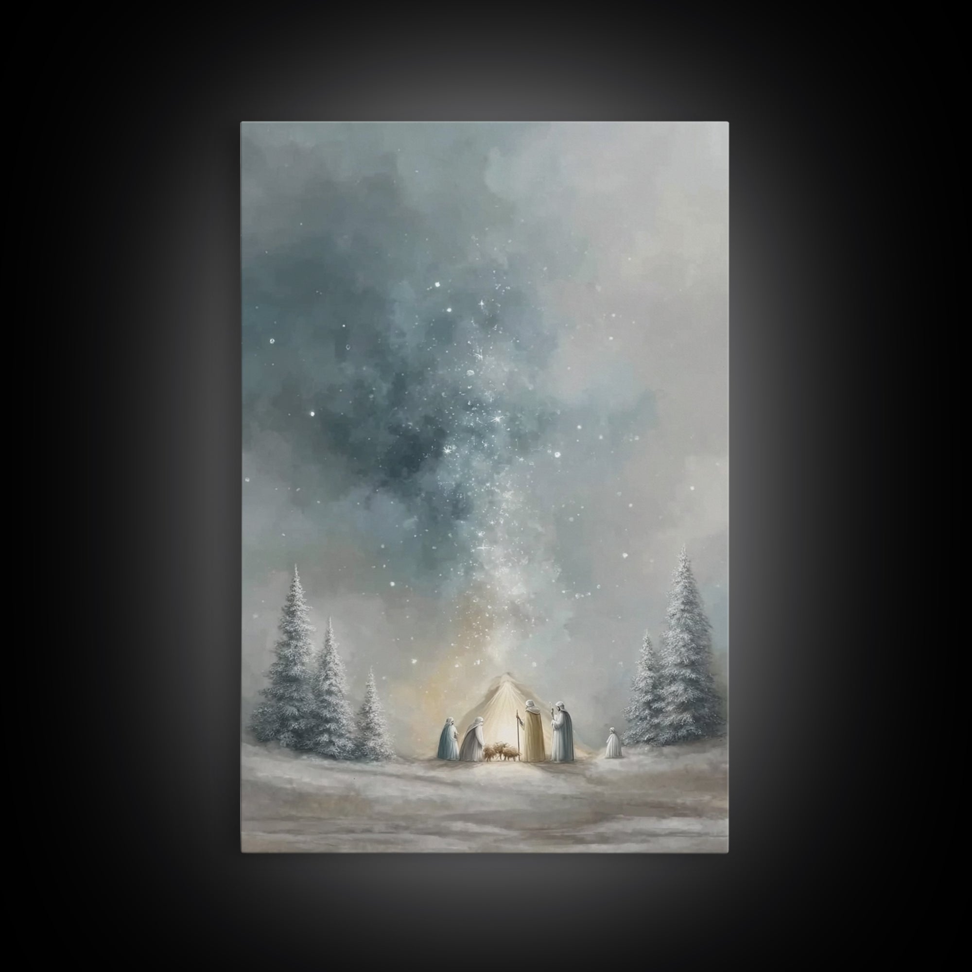 Guiding Star Arrival – Framed Canvas Print – Christian Wall Art – Jesus Painting – Christian Christmas Art – Christian Art Canvas – Christi