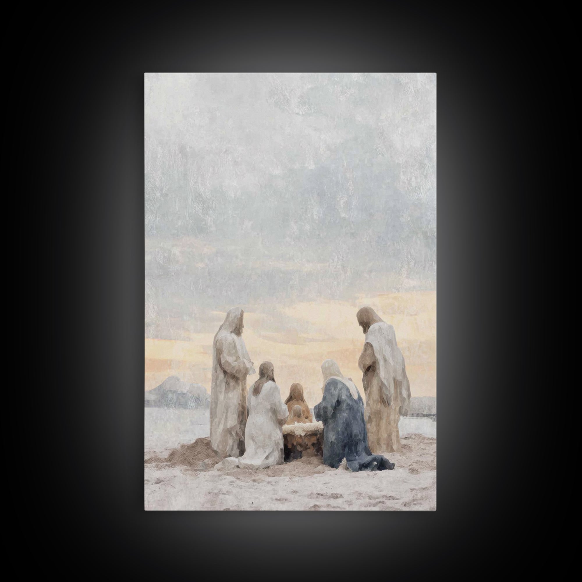 Dawn Of Adoration – Framed Canvas Print – Christian Art Canvas – Christian Art – Jesus Painting – Christian Christmas Art – Christian Wall