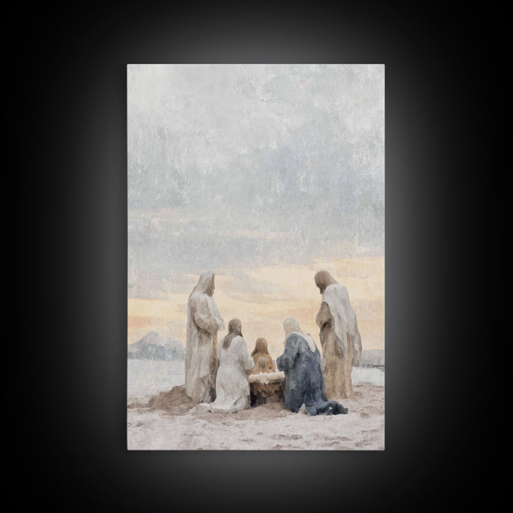 Dawn Of Adoration – Framed Canvas Print – Christian Art Canvas – Christian Art – Jesus Painting – Christian Christmas Art – Christian Wall