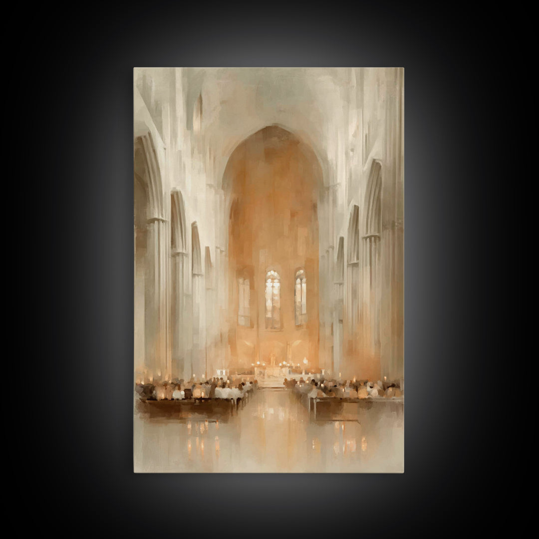 Cathedral Grace – Framed Canvas Print – Christian Art Canvas – Christian Wall Art – Christmas Art Work – Modern Christian Art