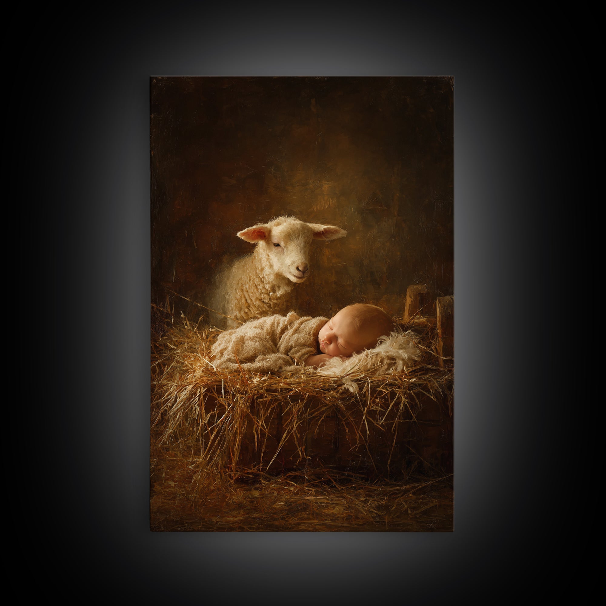 Silent Night Watch – Framed Canvas Print – Christian Christmas Art – Christian Art Canvas – Jesus Painting – Christian Decor For Home – Chr