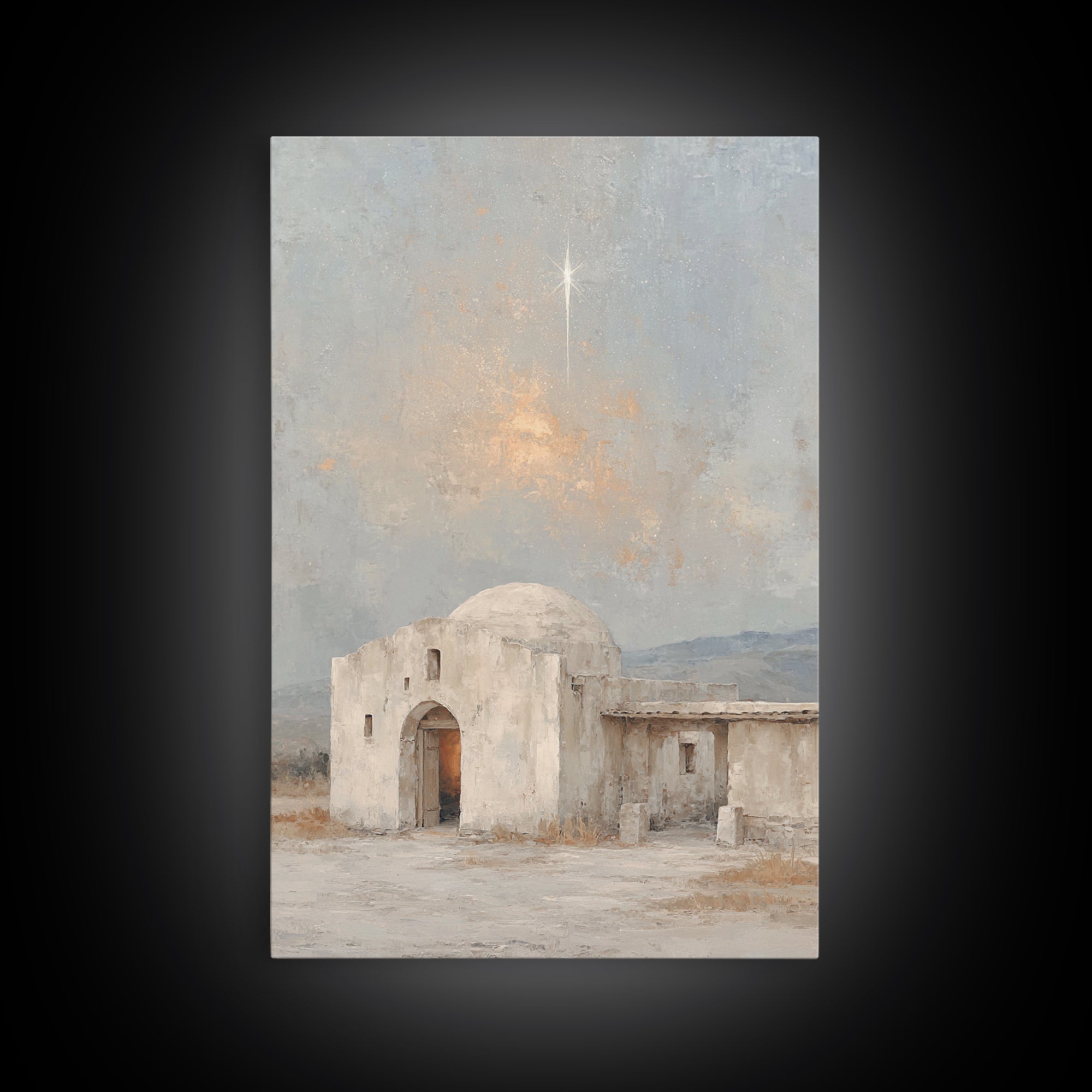 Star Over Bethlehem – Framed Canvas Print – Christmas Wall Art – Christian Art Canvas – Christian Christmas Art – Framed Christian Art – Ch