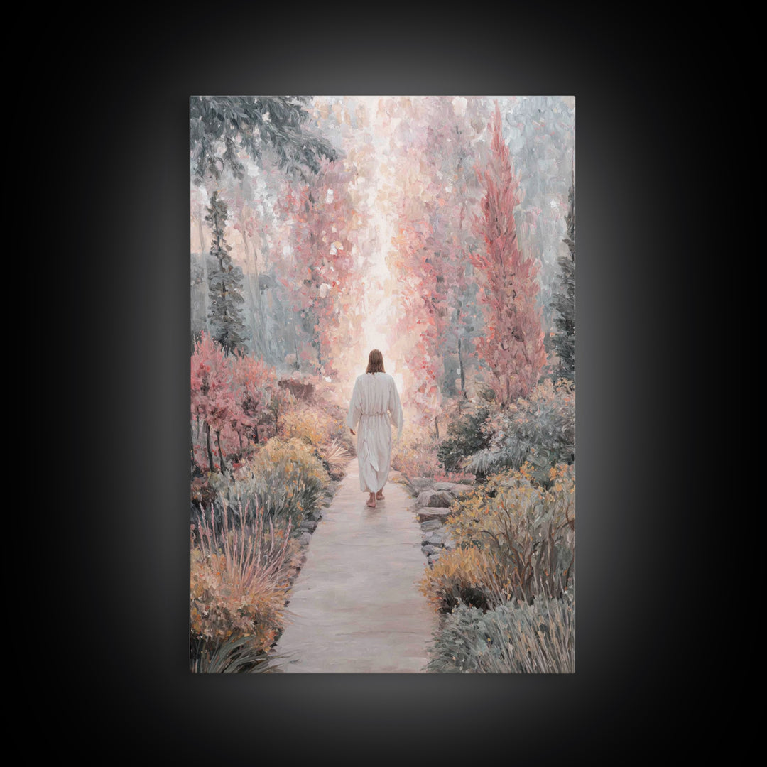 Garden Of Light – Framed Canvas Print – Christian Wall Art – Jesus Painting – Modern Christian Art – Christian Art Canvas – Christian Art G