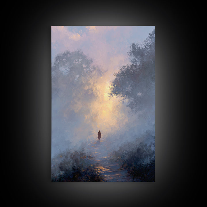 Dawn Path Wonder – Framed Canvas Print – Christian Wall Art – Christian Art Print – Modern Christian Painting – Jesus Canvas Art – Christia