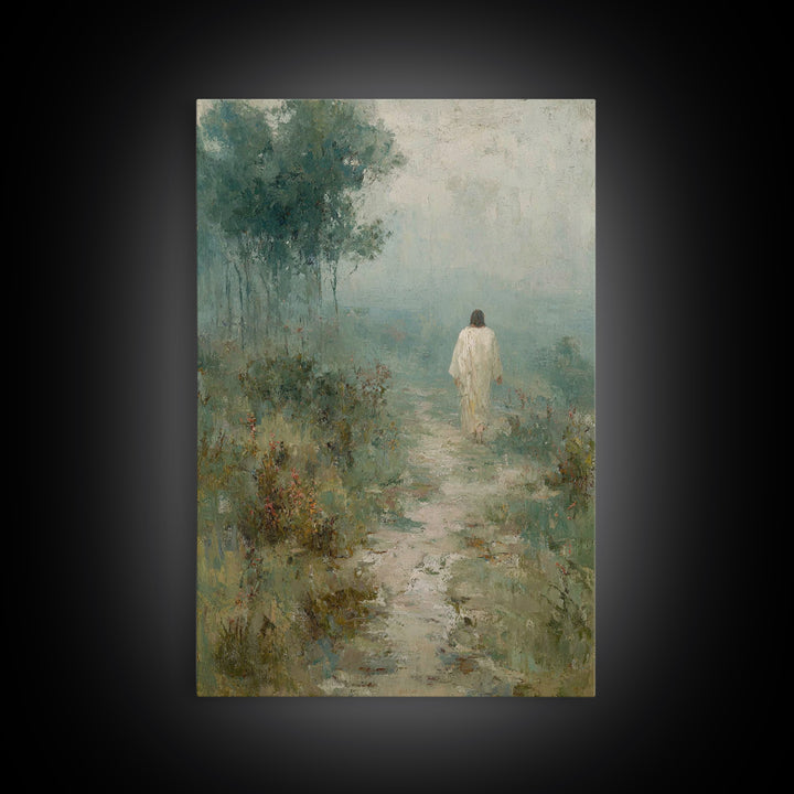 Hillside Morning Peace – Framed Canvas Print – Christian Art Canvas – Jesus Painting – Christian Wall Art – Subtle Christian Paintings – Ch