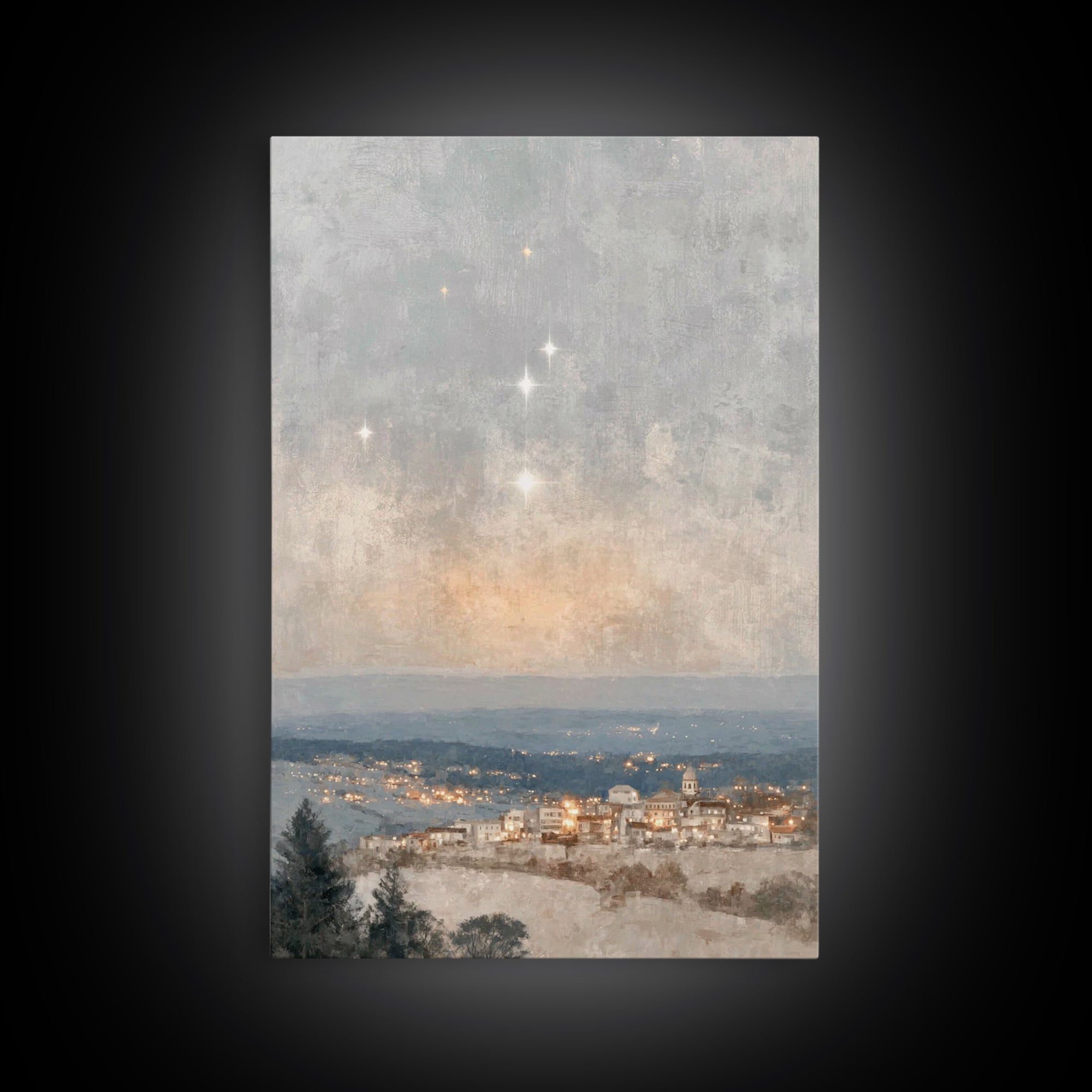 Holy Dawn – Framed Canvas Print – Christian Art Prints – Christmas Canvas Wall Art – Christian Wall Art – Subtle Christian Art