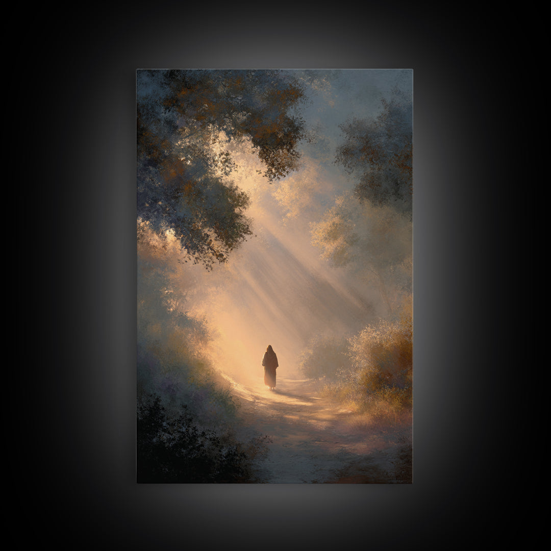 Path Of Light – Framed Canvas Print – Christian Wall Art – Jesus Painting – Christian Art Canvas – Christian Gift