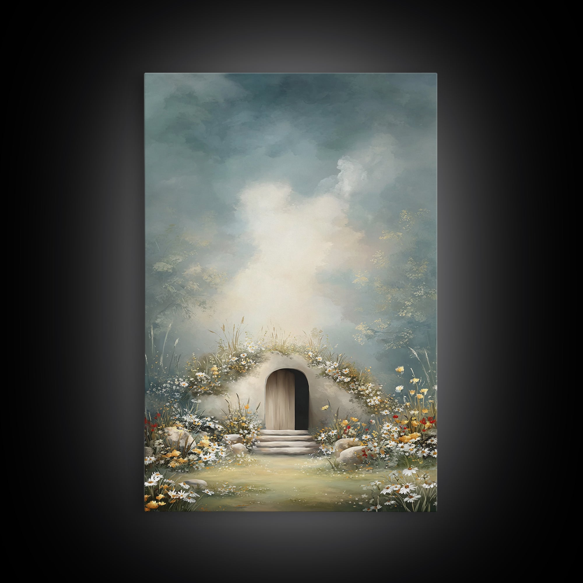 Garden Of Hope | Framed Canvas Print | Christian Art Print | Christian Wall Art | Jesus Painting Canvas | Christian Home Decor