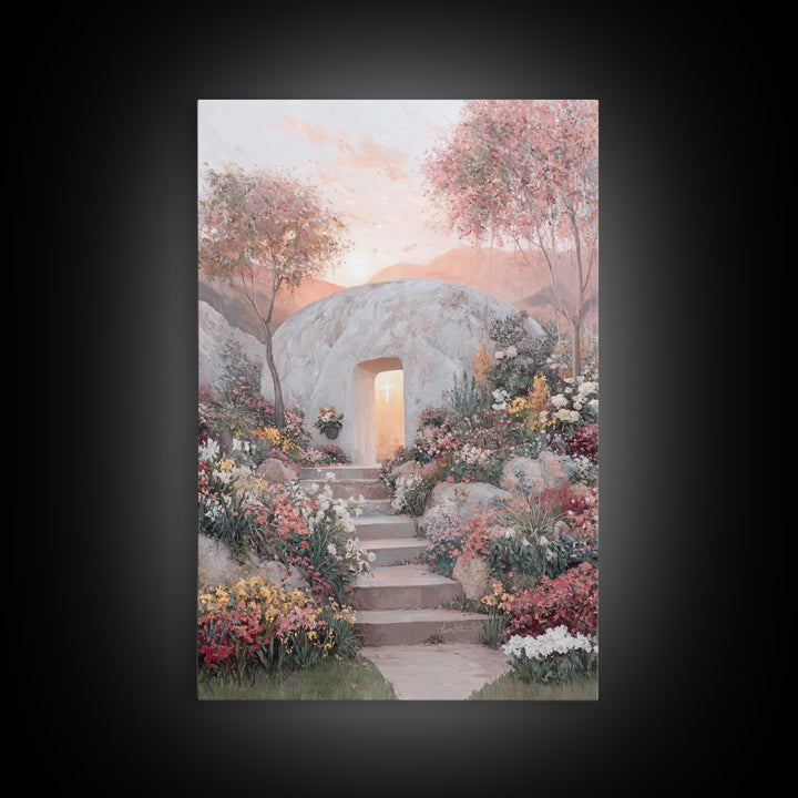 Risen Glory | Framed Canvas Print | Christian Wall Art | Jesus Painting | Christian Art Print | Christian Easter Art