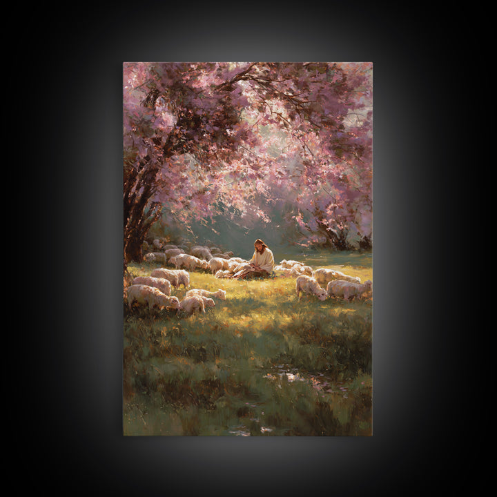 Garden Prayer – Framed Canvas Print – Christian Wall Art – Christian Art Canvas – Jesus Painting – Large Christian Art