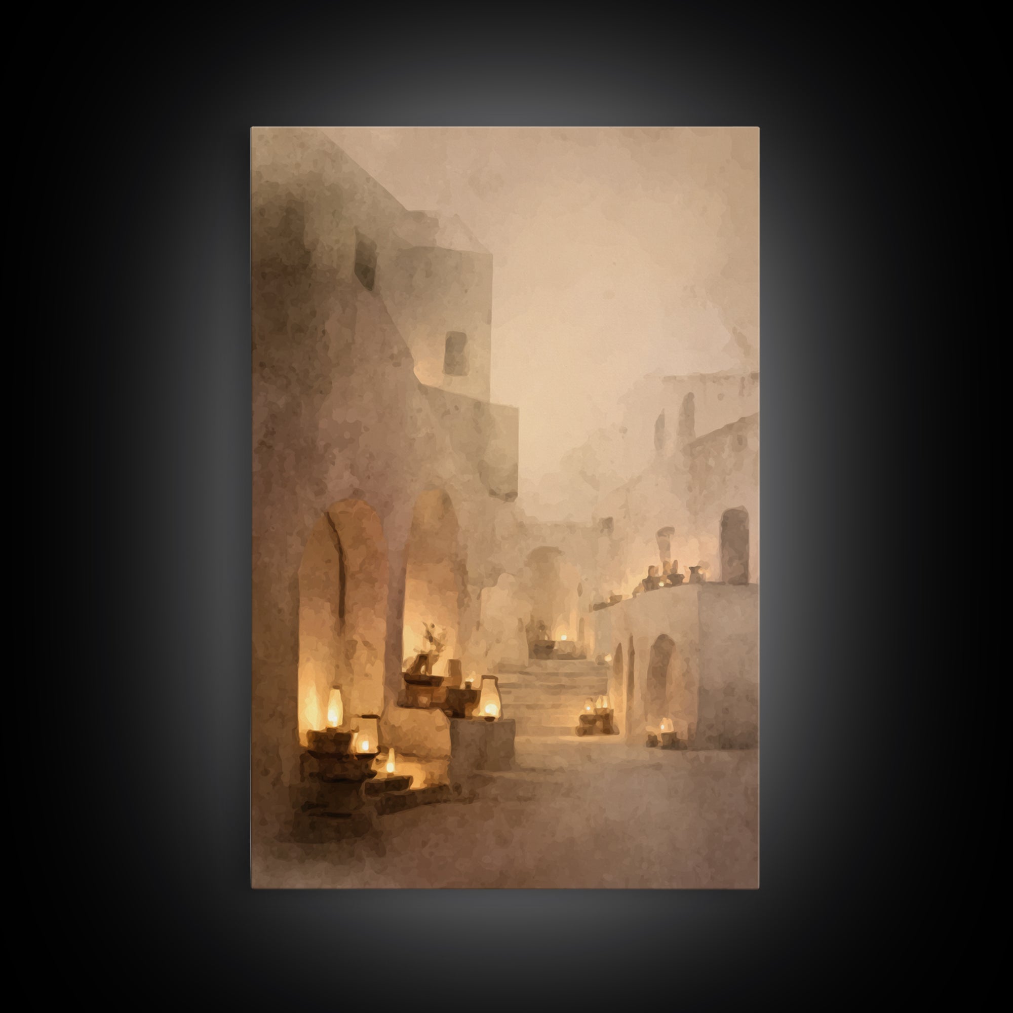 Quiet Bethlehem Night – Framed Canvas Print – Christian Art Canvas – Christmas Wall Art – Christian Art Print – Moody Christmas Art – Chris