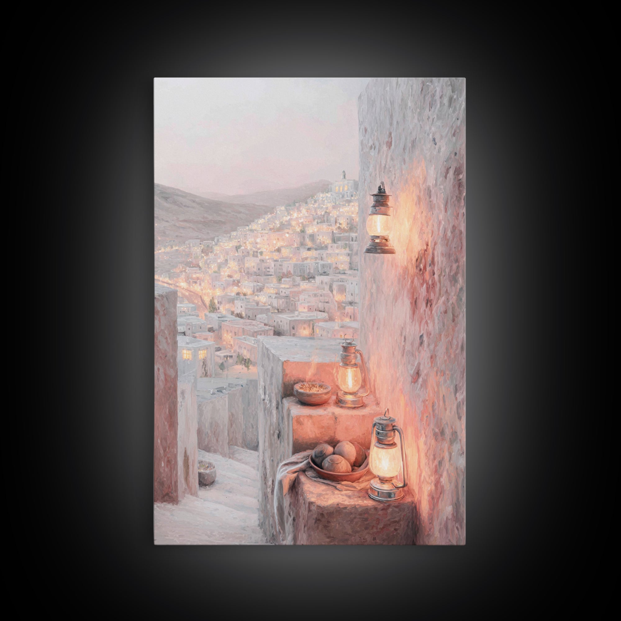 City Of Light – Framed Canvas Print – Christian Art Print – Christmas Wall Art – Christian Art Canvas – Christian Decor For Home – Christma