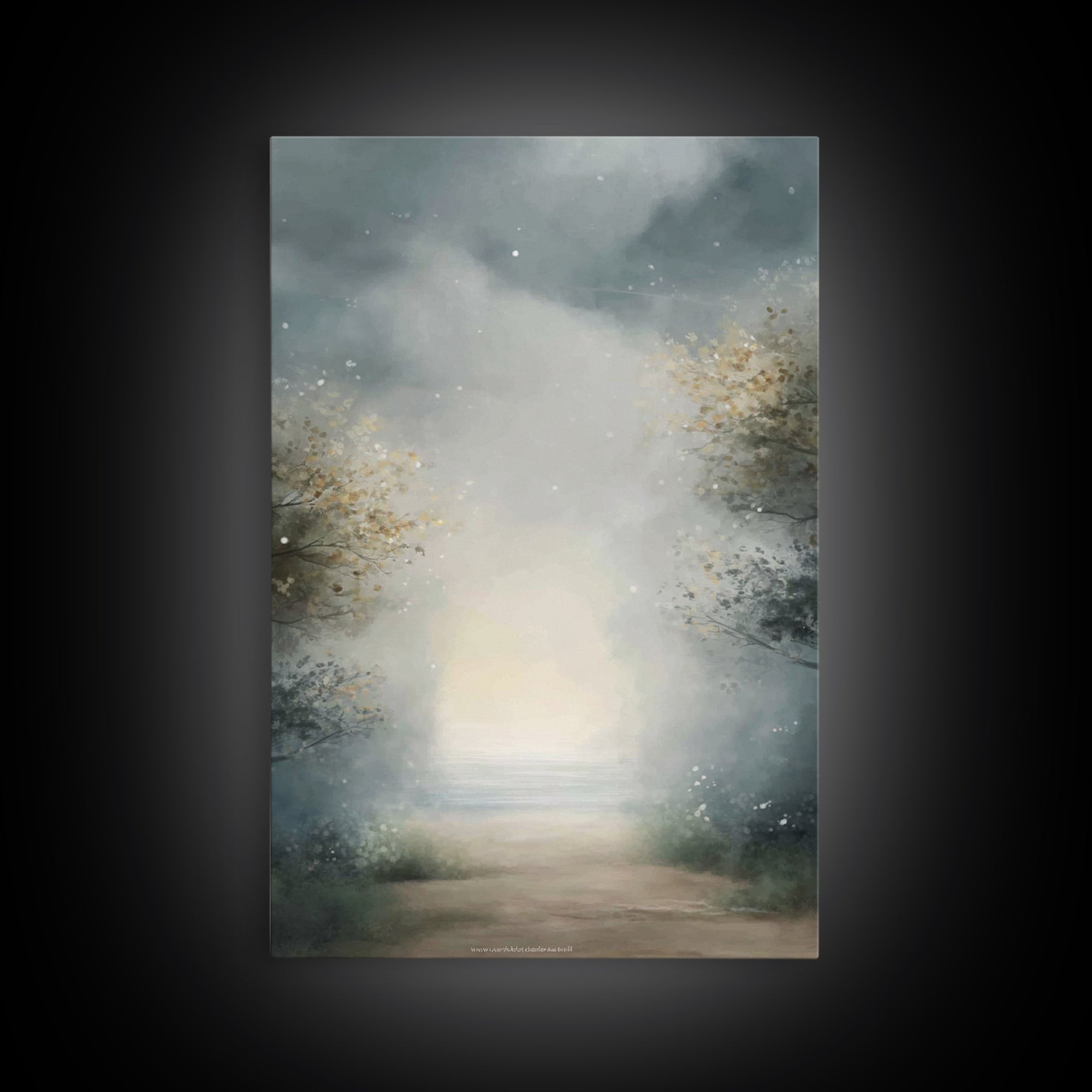 Heavenly Mist Escape, Framed Canvas Print, Christian Art Canvas, Christian Wall Art, Modern Christian Art, Subtle Christian Art, Christmas