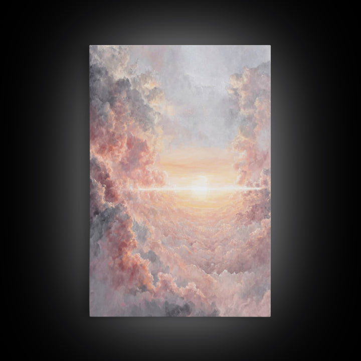 Celestial Sunrise Glow, Framed Canvas Print, Christian Art Canvas, Christian Christmas Art, Christian Wall Art, Large Christian Art, Subtle