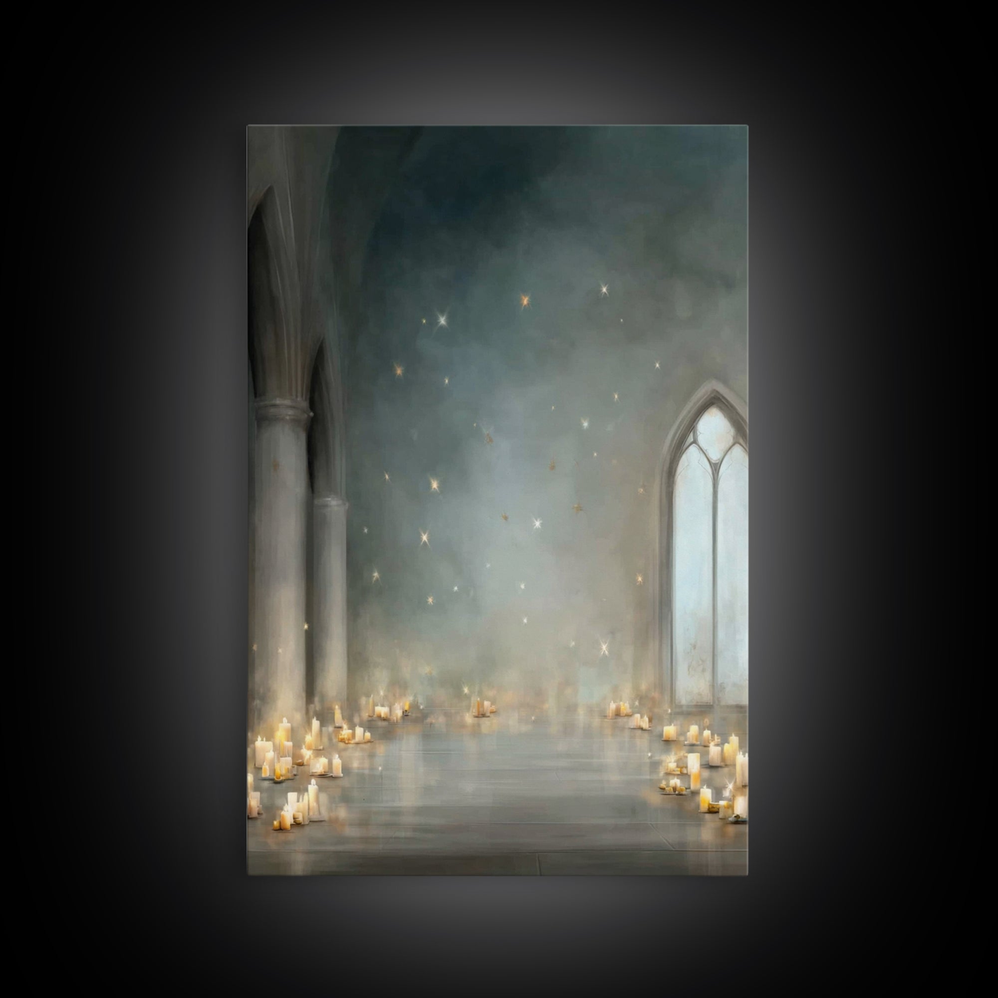 Star-Lit Chapel – Framed Canvas Print – Christian Art Canvas – Christian Decorations – Christian Wall Art – Modern Christian Art – Christma