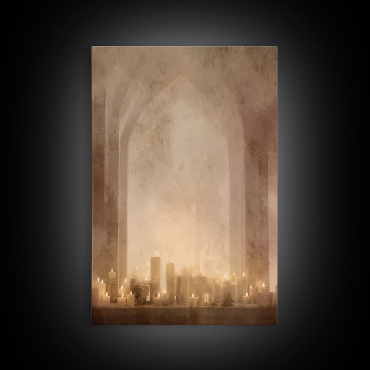 Altar Of Warmth – Framed Canvas Print – Christian Wall Art – Christian Art Canvas – Moody Christian Art – Vintage Christian Art – Christian
