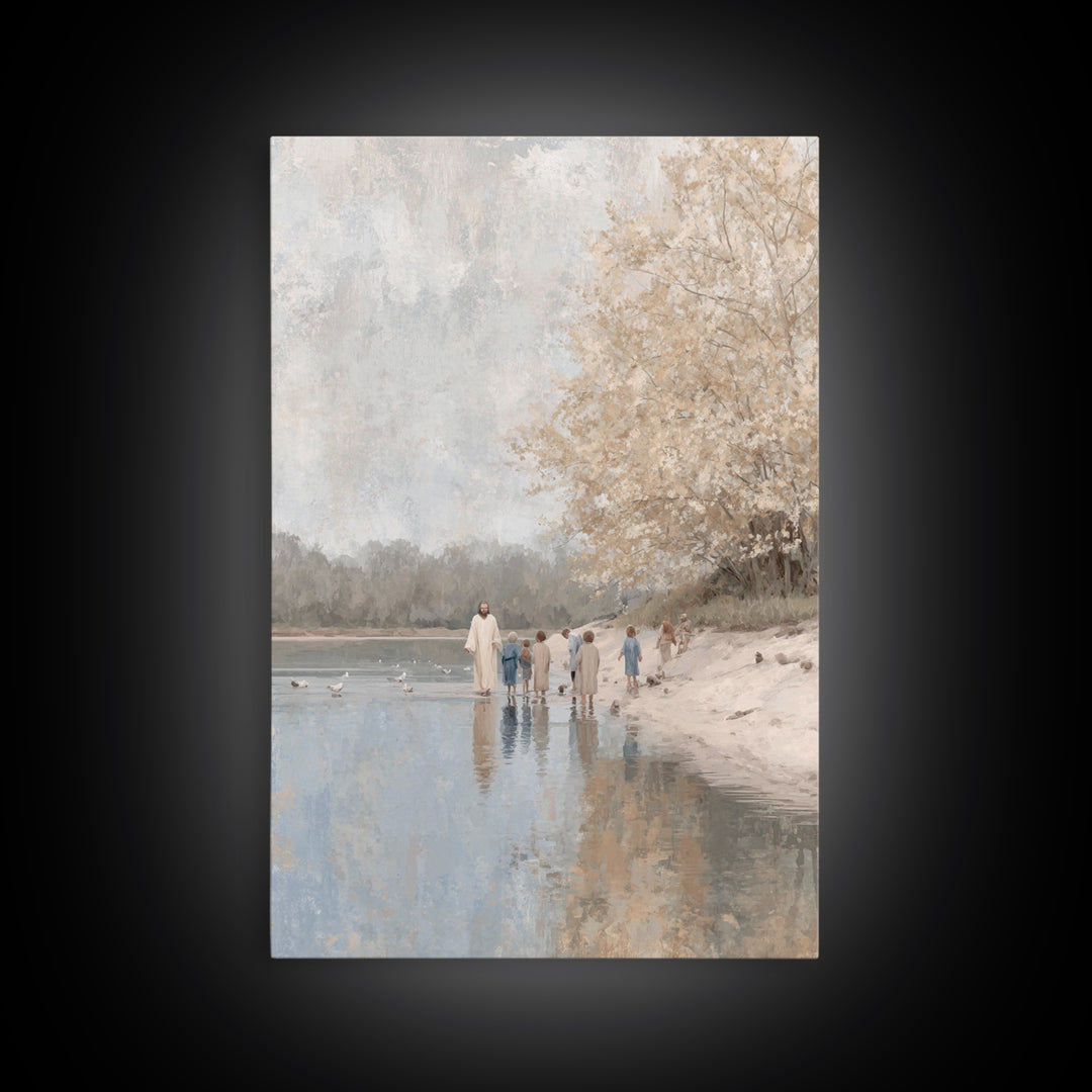 River Of Hope – Framed Canvas Print – Jesus Art Print – Christian Wall Art – Christian Art Canvas – Christian Decor – Modern Christian Pain