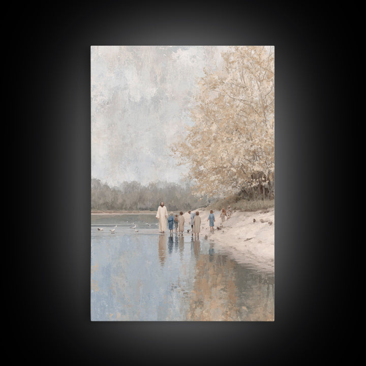 River Of Hope – Framed Canvas Print – Jesus Art Print – Christian Wall Art – Christian Art Canvas – Christian Decor – Modern Christian Pain