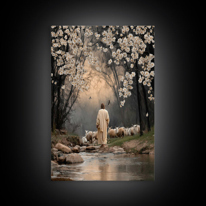 Divine Blossom Path, Framed Canvas Print, Christian Art Canvas, Christian Wall Art, Moody Christian Art, Christian Decor, Christian Gift