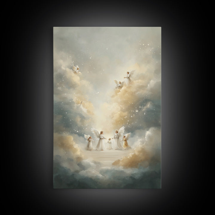 Midnight Bethlehem – Framed Canvas Print – Christian Christmas Art – Christmas Canvas Wall Art – Christian Art Work – Moody Christmas Art