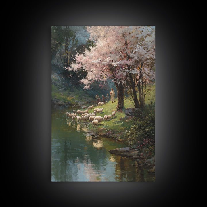 Blossoms Of Grace | Framed Canvas Print | Jesus Painting | Christian Wall Art | Christian Art Canvas | Christian Christmas Art