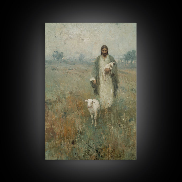 Fields Of Mercy | Framed Canvas Print | Christian Art Canvas | Jesus Painting | Christian Art | Christian Gift | Vintage Christian Art