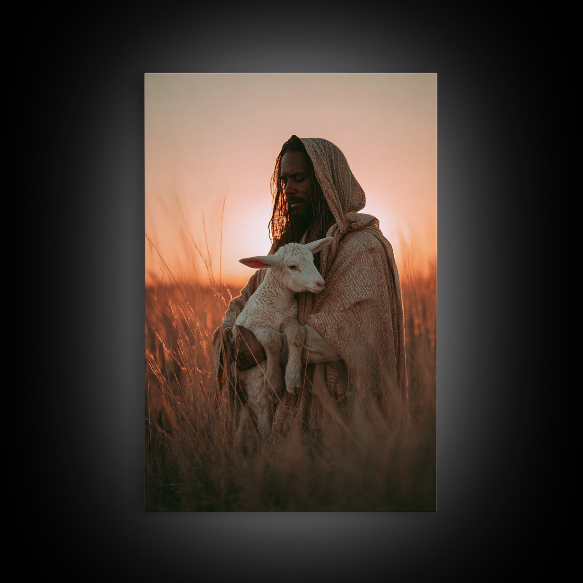 Dawn Of Shepherds | Framed Canvas Print | Christian Wall Art | Jesus Painting | Christian Art Gift | Modern Christian Art