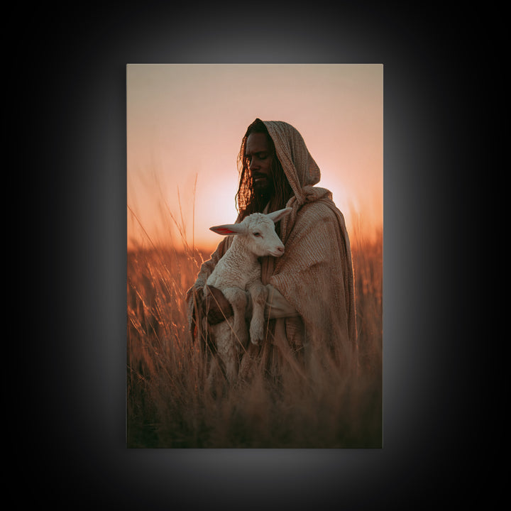 Dawn Of Shepherds | Framed Canvas Print | Christian Wall Art | Jesus Painting | Christian Art Gift | Modern Christian Art