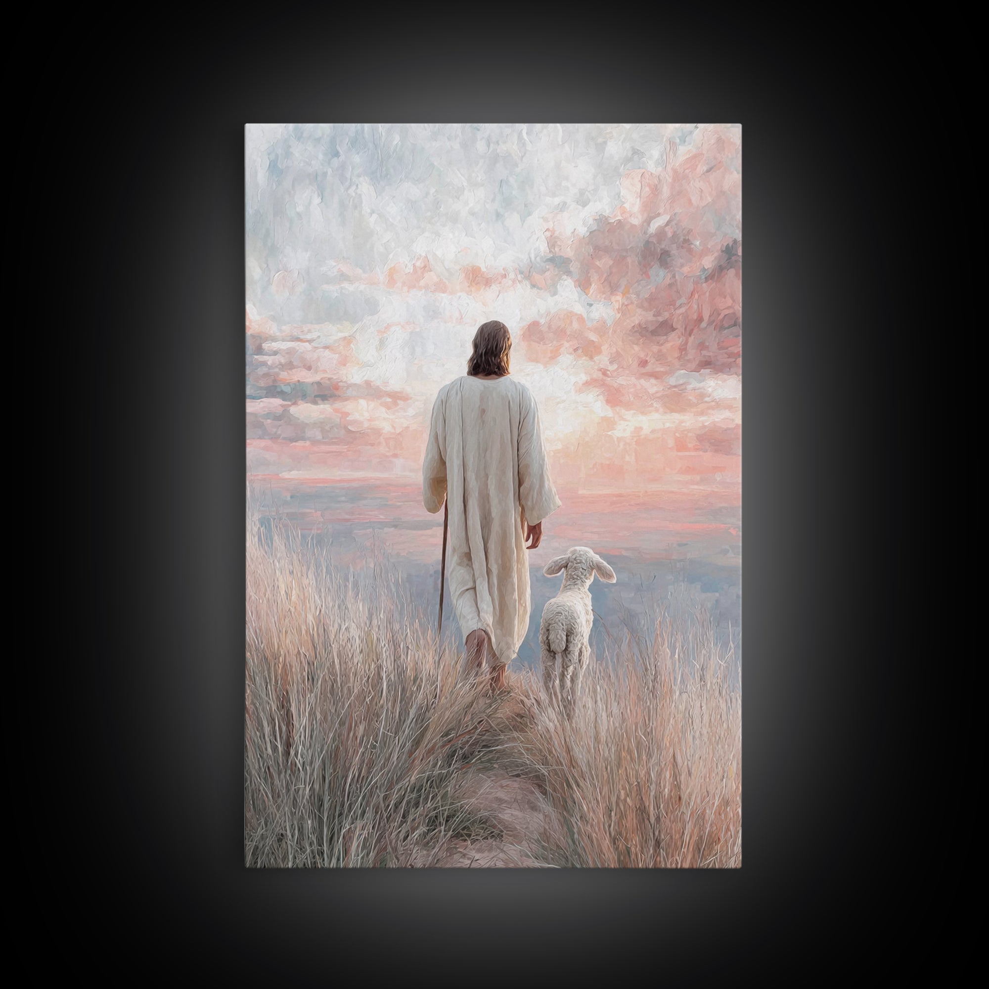 Guided By Light | Framed Canvas Print | Jesus Painting | Christian Art Canvas | Christian Christmas Art | Christian Decor