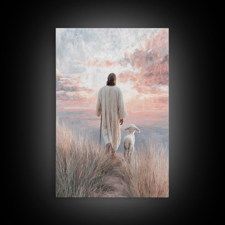 Guided By Light | Framed Canvas Print | Jesus Painting | Christian Art Canvas | Christian Christmas Art | Christian Decor