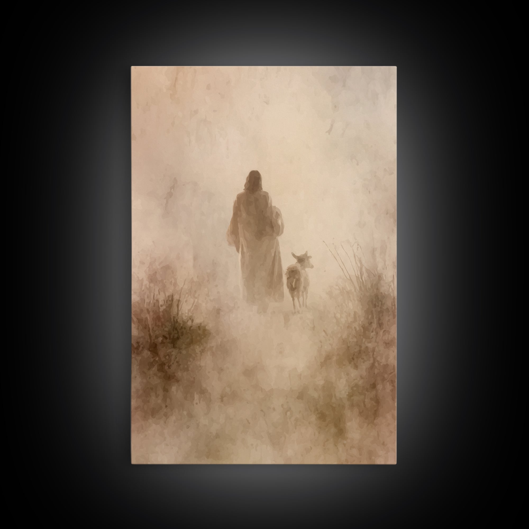 Peaceful Path | Framed Canvas Print | Christian Wall Art | Jesus Canvas Art | Christian Art Print | Subtle Christian Art
