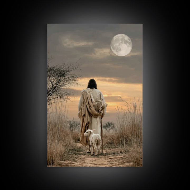 Sacred Stillness | Framed Canvas Print | Christian Art Print | Jesus Painting | Modern Christian Art | Christian Decor