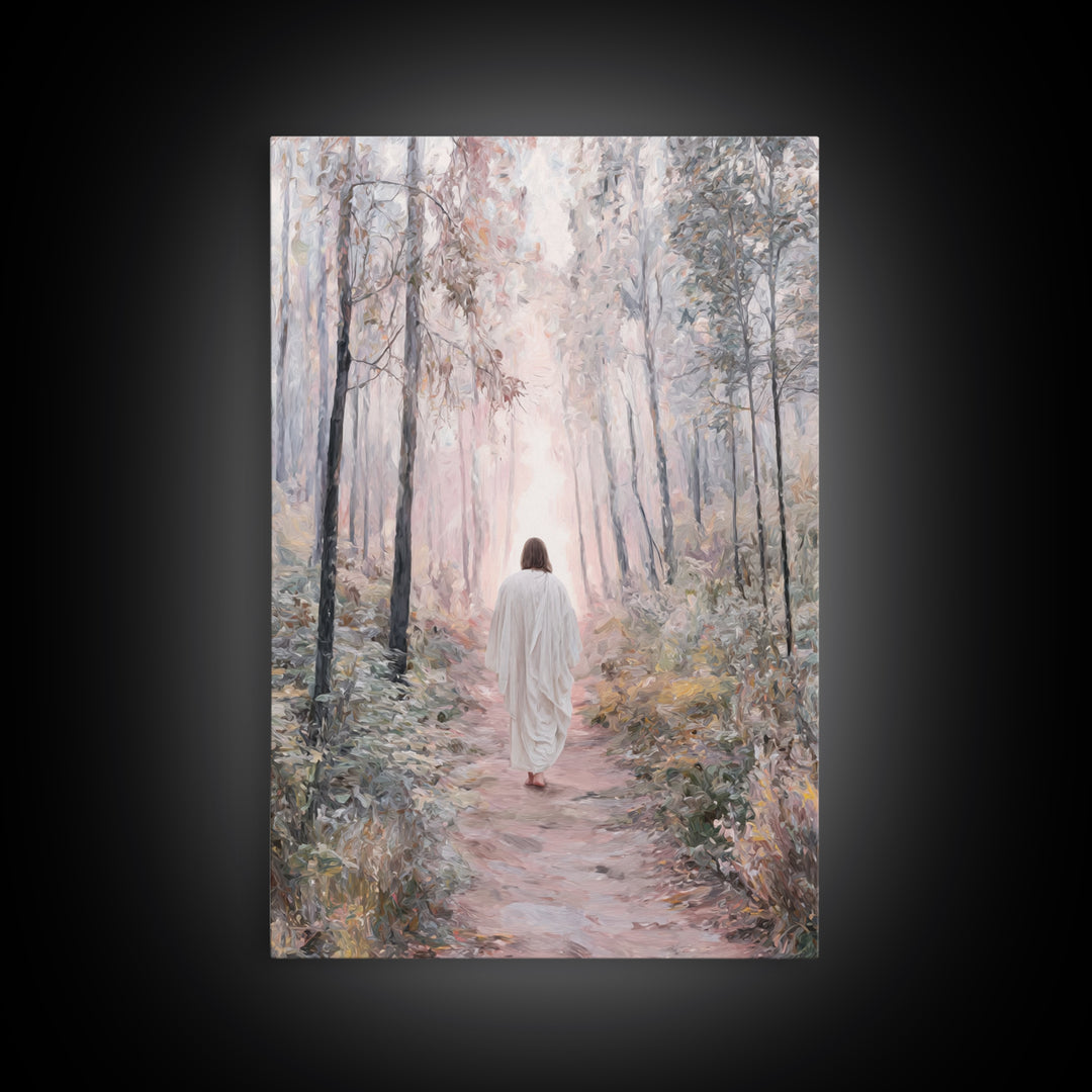 Path Of Grace – Framed Canvas Print – Christian Wall Art – Christian Art Print – Jesus Painting – Modern Christian Art – Christian Gift