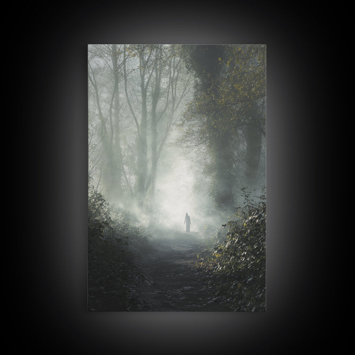 Sacred Stillness – Framed Canvas Print – Christian Art Canvas – Christian Wall Art – Jesus Painting – Blue Christian Art – Christian Decora