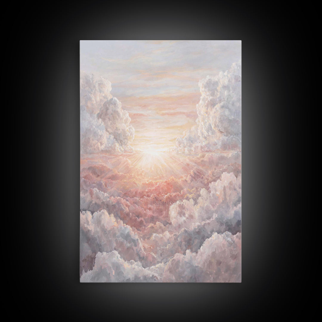 Heavenly Dawn – Framed Canvas Print – Christian Wall Art – Christian Art Canvas – Abstract Christian Art – Christian Decor – Modern Christi