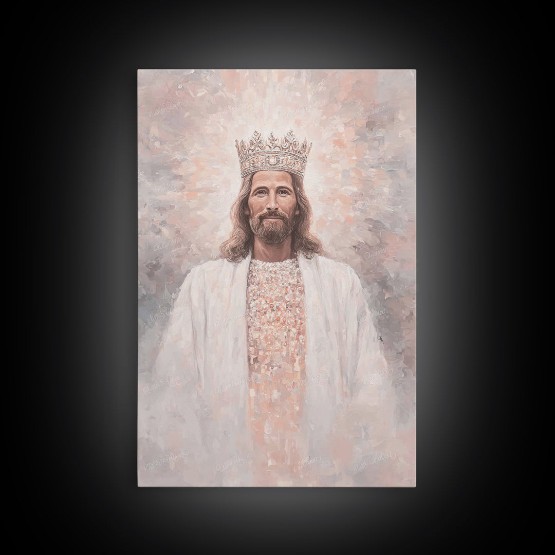 King Of Heaven – Framed Canvas Print – Christian Art Painting – Jesus Painting – Christian Wall Art – Framed Christian Art – Christian Chri