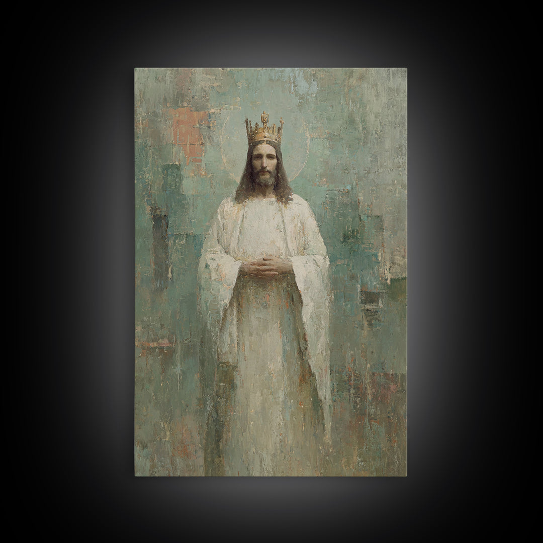 Night Of Majesty - Framed Canvas Print - Christian Art Canvas - Christian Wall Art - Jesus Painting - Christian Christmas Art - Christian G